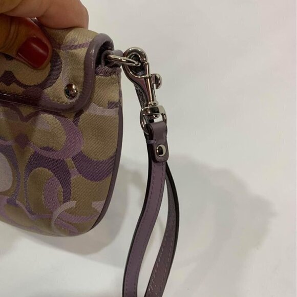 coach wristlet. Brand new! Tan/purple. Card organizer built in. - Picture 8 of 10